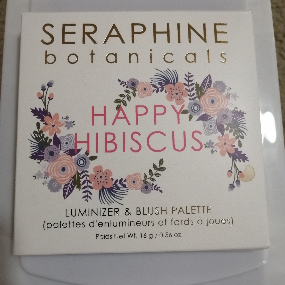 Seraphine botanicals Happy Hibiscus Luminizer and blush palette